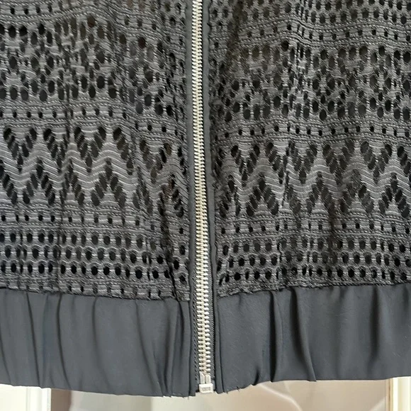 BCX Jacket Small Black Zip-Up Sheer Lace Formal - Picture 3 of 7